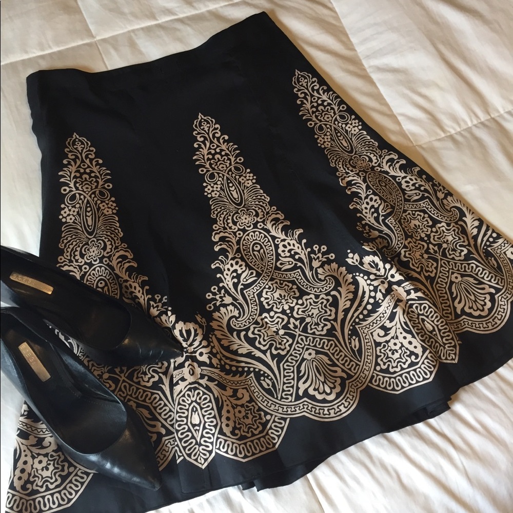 WHBM White House Black Market silk A-line skirt